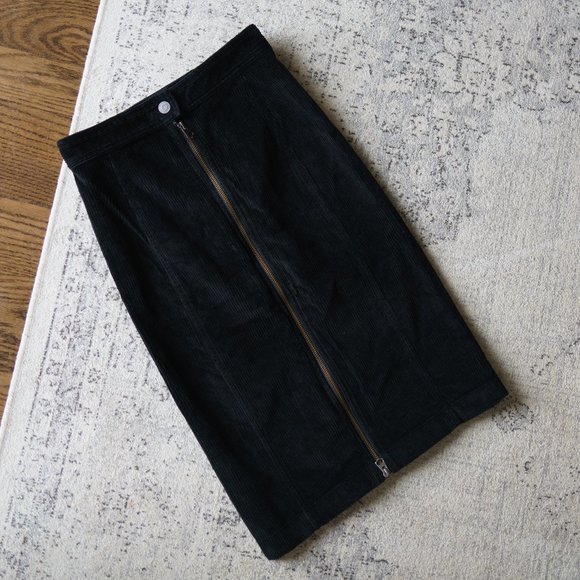 Aritzia Wilfred Free fine corduroy zipper pencil skirt - Picture 1 of 5